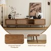 78" Mid-Century Modern TV Stand with Rattan Doors and Glass Open Shelf for 85 Inch TV,Entertainment Center for Living Room-Baofuwish - 2 of 4