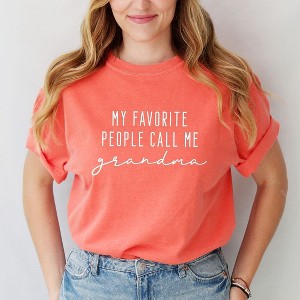 Simply Sage Market Women's My Favorite People Call Me Grandma Short Sleeve Garment Dyed Tee - 1 of 4