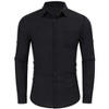 Mens Button Down Linen Shirts Casual Long Sleeve Dress Shirts Regular Fit Cotton - 2 of 4