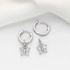 Girl's CZ Butterfly Dangle Hoop Sterling Silver Earrings - In Season Jewelry - image 4 of 4