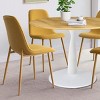 5 Piece Round Table Set,Small Round Dining Table For 4 Upholstered Chairs with Oak Legs-Maison Boucle - image 4 of 4