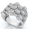 Pompeii3 1 1/2Ct Multirow Bezel Diamond Right Hand Ring 10k Gold Lab Created - 3 of 4