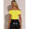 INSPIRE CHIC Women's Off Shoulder Short Sleeve Elastic Crop Shirts - 3 of 4