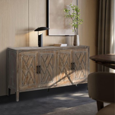 Rustic sideboard cabinet in a modern room