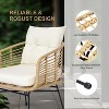 4-Piece Outdoor Patio Furniture Set with Boho Rope Wicker Sofa, Loveseat & Glass Table, All-Weather Couch for Garden, Backyard, Porch - 3 of 4