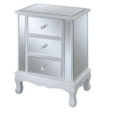 Gold Coast Vineyard Mirrored 3 Drawer End Table - Breighton Home