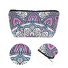 Unique Bargains Flower Printed Makeup Bag Green Purple 1 Pc - 3 of 4