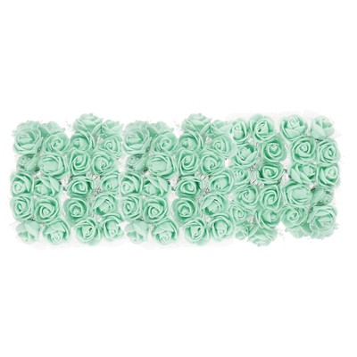 Unique Bargains Mini Artificial Rose Flower Heads 72 Pcs Light Green