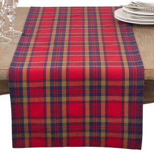 Red Plaid Table Runner - Saro Lifestyle