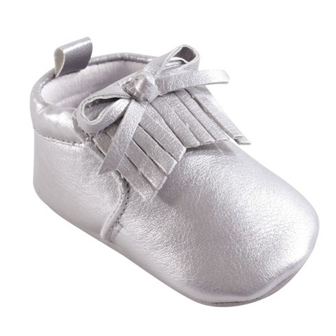 Hudson Baby Infant Unisex Moccasin Shoes Silver Moccasin Target