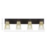 Toltec Lighting Apollo 4 - Light Vanity in  Dark Granite with 5" Square Amber Crystal Shade - 2 of 2