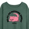 Women's - Pokémon - Relax, Do Nothing Lightweight French Terry Wide Neck Long Sleeve Shirt - 2 of 4