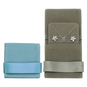 Unique Bargains Velvet Storage Ring Necklace Jewelry Pouches with Insert Pad 3.5" x 3.3" 2 Pcs - 1 of 4