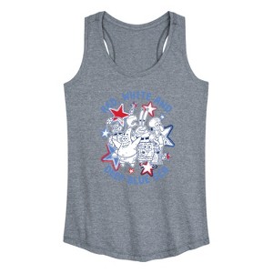 Women's - SpongeBob SquarePants - Red, White Deep Blue Sea Graphic Racerback Tank - 1 of 4
