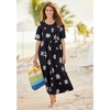 Woman Within Women's Plus Size Stamped Empire Waist Dress - 3 of 4