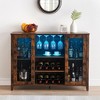 homfan Wine racks Cabinet, Glass Door Wine Cabinet with Rack,Kitchen Sideboard with Storage Rack, for Living Room, Dining Room - 2 of 4