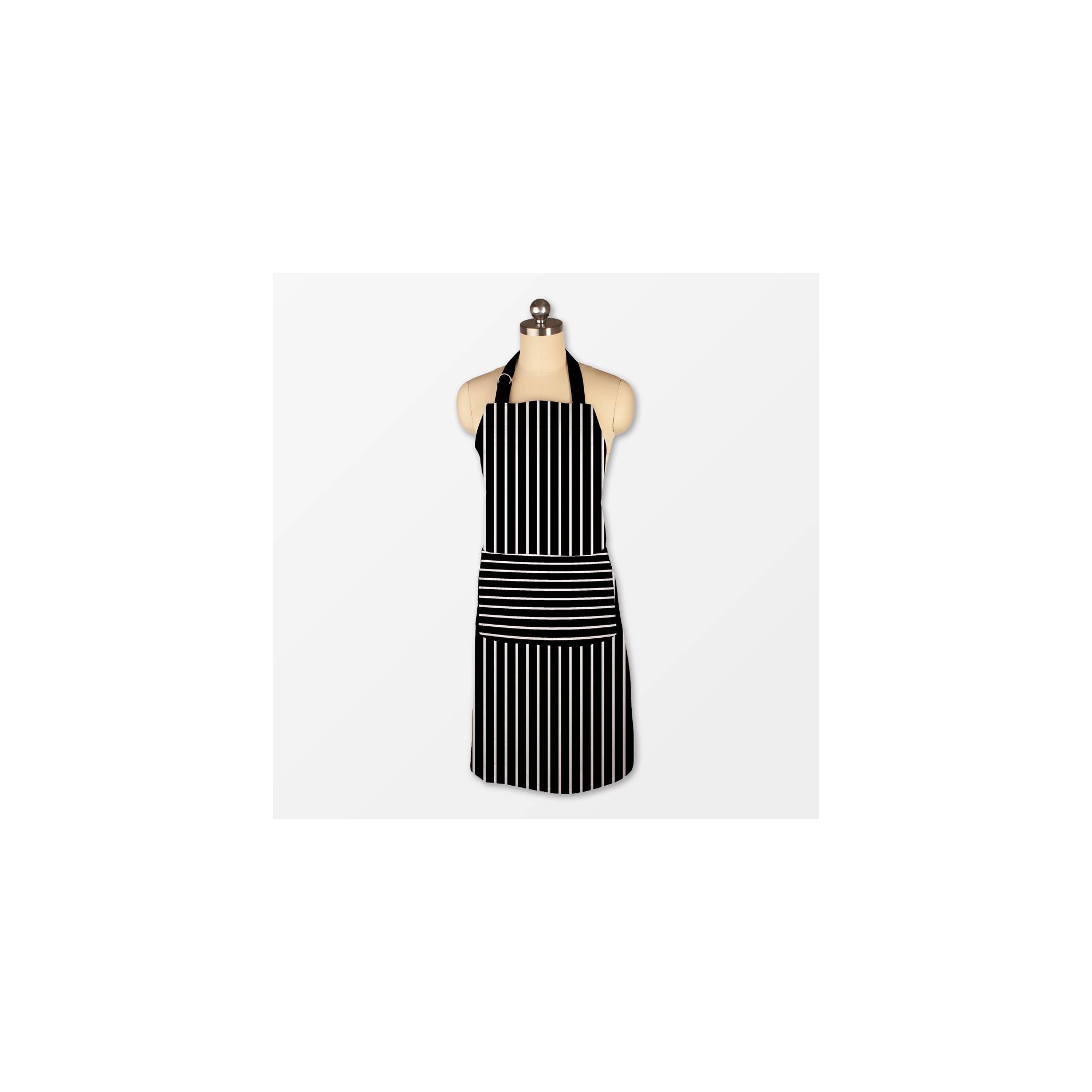 MU Kitchen Pinstripe Chef Apron Black : 20x20 Inch Polyester, Machine Washable Cloth Napkins