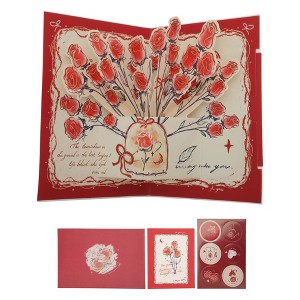 Unique Bargains Floral 3D Greeting Cards with Envelope and Message Note 1 Set - 1 of 4