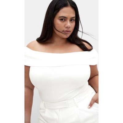 Women's Plus Size Jessa Top - ivory | CITY CHIC