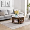 FONTOI 4 Piece of Industrial Round End Table, 2-Tier Coffee Table with Storage for Living Room, White&Brown, 36.61"*18.9"*36.61" - 4 of 4