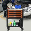 Maggift Tool Boxes, Portable Rolling Tool Chest with 4 small and a large drawers, Wheels, Metal Closure for, Garage, Orange, 26.9"*17.9"*28.5" - 3 of 4