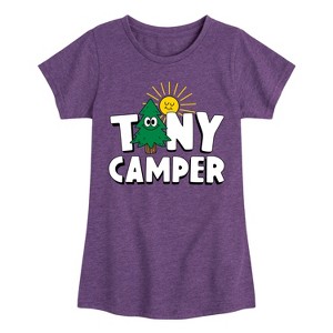 Girls' - Instant Message - Tiny Camper with Tree and Sun Fitted Short Sleeve Graphic T-Shirt - 1 of 4