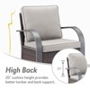 Belord 7PCS Outdoor Patio Furniture Set, All Weather Brown Wicker Outdoor Conversation Set with Sofa, Swivel Chair, Ottoman, Coffee Table, Side Table - 4 of 4