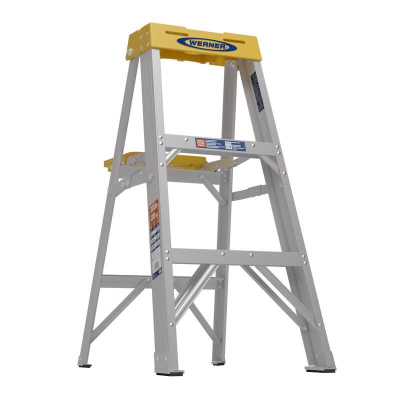 Werner 3 ft. H Aluminum Step Ladder Type IA 300 lb. capacity, 1 of 2