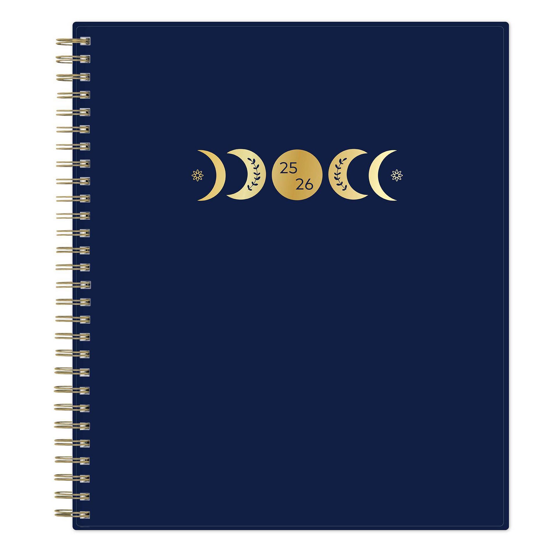Blue Sky 8"x10" 2025-2026 Weekly/Monthly Spiral Planner Printed Phased Navy