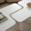 PAGED L-Shape Coffee Table Modern Minimalist Living Room Table with Curved-Panel Supporting Legs, Center Table for Living Room, Study - 3 of 4