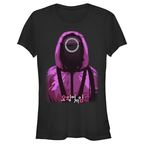 Juniors Womens Squid Game Circle Mask Worker T-Shirt - image 1 of 4