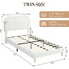 Acekool Twin Bed Frame with Bookcase Headboard, Upholstered Platform Bed with Wooden Slat Support, Kids and Teens Twin Size Bed - 2 of 4