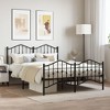 vidaXL Black Metal Double Bed Frame 53.1"x74.8" with Headboard/Footboard - Sturdy Steel Construction - 2 of 4