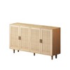 62.20"Elegant and Functional 4-Door Rattan Decorative Storage Cabinet,for Bedroom - 3 of 4