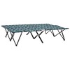 vidaXL Two Person Folding Sun Lounger Garden Outdoor Lounge Seating Steel - Leaf Pattern - 2 of 4