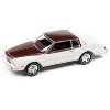1980 Chevrolet Monte Carlo White & Dark Claret Brown Met Top & Hood Ltd Ed 3508 pcs 1/64 Diecast Model Car by Johnny Lightning - 2 of 3