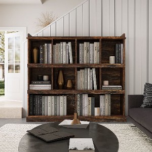 NicBex 10-Shelf Cubbyhole Bookcase, 53.15" Wooden Storage Bookshelf with Label Tags,  Bookcase Display Stand - 1 of 4