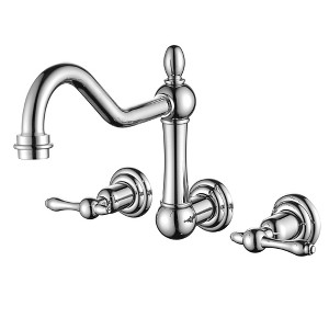 Sumerain Vintage Tub Faucet Filler Wall Mount Bathtub Faucet 3 Hole 8 Inches Center Chrome - 1 of 4