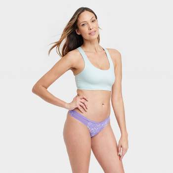 Women's High Cut Lace Bikini Underwear - Auden™ Plum Purple M