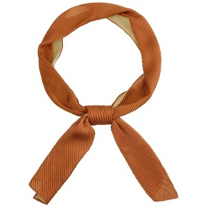 INSPIRE CHIC Women's Solid Contrast Color Pleated Long Satin Neck Scarves 49.2"x4.3" 1 Pc - 1 of 4