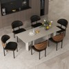 Bestier Dinning Chair Set of 2,Bentwood Living Room Chairs, PU Leather Ergonomic Kitchen Chairs Wooden Armless Chairs, Mid-Century Office Chairs,Black - 2 of 4