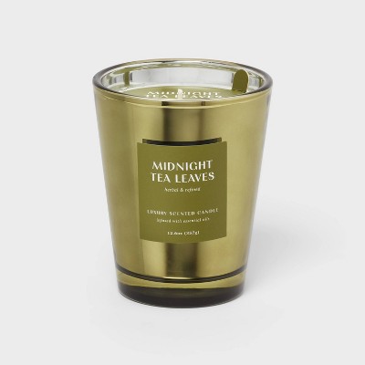 12.6oz Metallic Jar Candle Midnight Tea Leaves - Threshold™