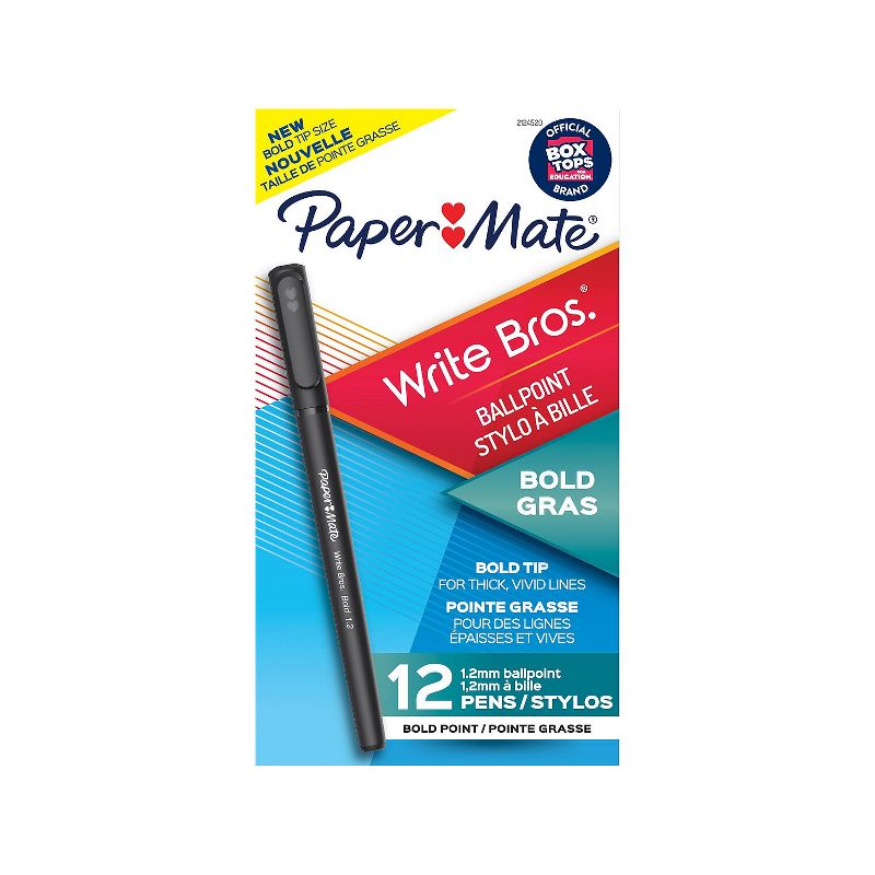 Paper Mate Write Bros. Ballpoint Pen Bold Point Black Ink Dozen (2124520), 2 of 7