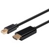 Monoprice Mini DisplayPort 1.2a to HDTV Cable - 6 Feet - Black | Supports Up to 4K Resolution And 3D Video - Select Series - image 2 of 4