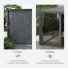 Resenkos Outdoor Garden Gazebo, Sunshade Gazebo Canopy,12' x 19' Outdoor Pergola with Curtains and Netting, Dark Gray - 2 of 4