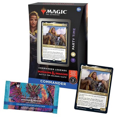 Magic The Gathering Magic: The Gathering Commander Legends: Battle for Baldur’s Gate Commander Deck – Party Time + Collector Booster Sample Pack