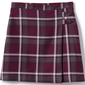 Lands' End School Uniform Kids Plaid A-line Skirt Below the Knee