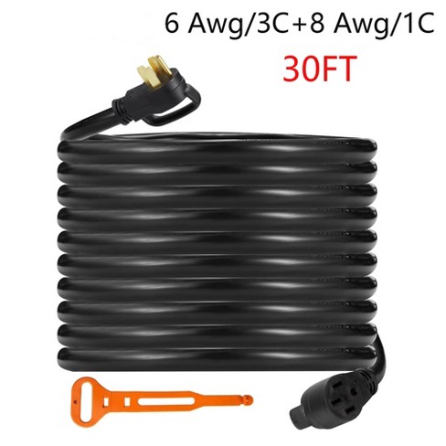 30Ft 50A RV Extension Cord 6AWG/3C+8AWG/1C Power Cable Rain-proof With Organizer - image 1 of 4