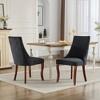 TiramisuBest Set of 2 Velvet Dining Chairs, Comfy Upholstered Accent Chairs with Curved Solid Wood Legs for Kitchen & Dining(Beige) - 2 of 4