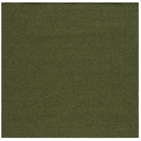 SAFAVIEH Braided Collection 6' Round Green BRD315A Handmade Country Cottage  Reversible Area Rug